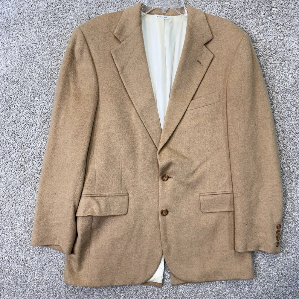 Polo Ralph Lauren Blazer Mens Camel Hair Tan University Club Vintage EUC